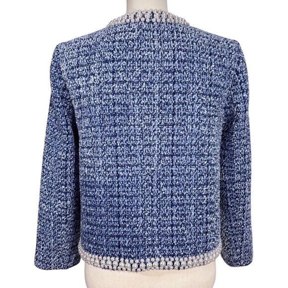 NWT Kate Spade New York Gabrielle Tweed Jacket with Pearls Size 12 - Picture 5 of 11
